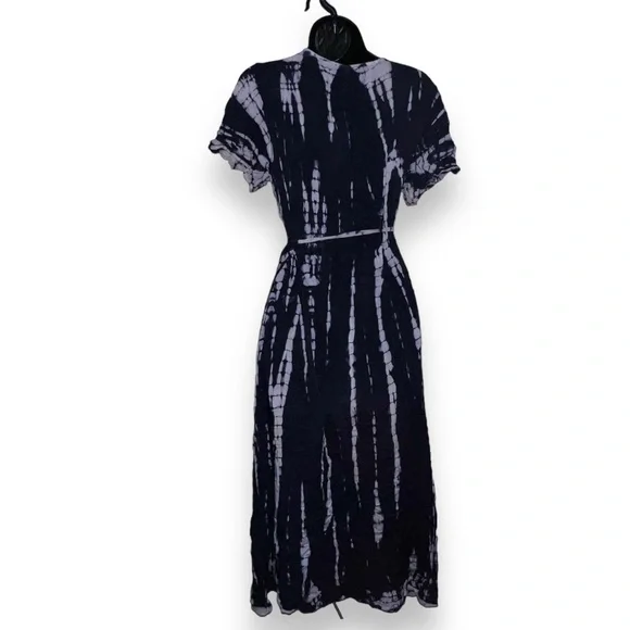 Raviya Women's Tie Dye Print Cover Up Wrap Dress coverup Blue Size Medium - Picture 2 of 3